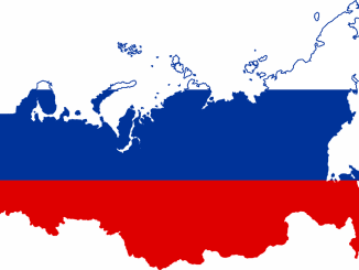 Russland Karte Fahne